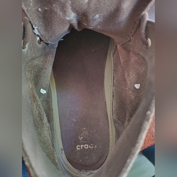 CROCS Thompson Desert Chukka Ankle Boots Men's Brown Leather Lace-up size 12 - Picture 10 of 14